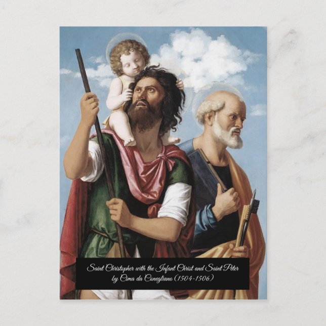 Saint Christopher mit dem Säugling Christus Postkarte (Vorderseite)