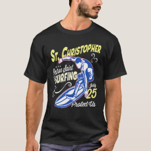 Saint Christopher Surf Schutzheilige der Surfkatze T-Shirt