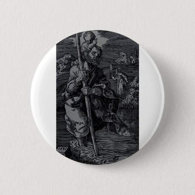 Saint Christopher, verehrt von Christen Button (Vorderseite)