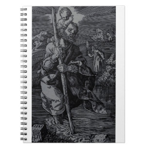 Saint Christopher, verehrt von Christen Notizblock
