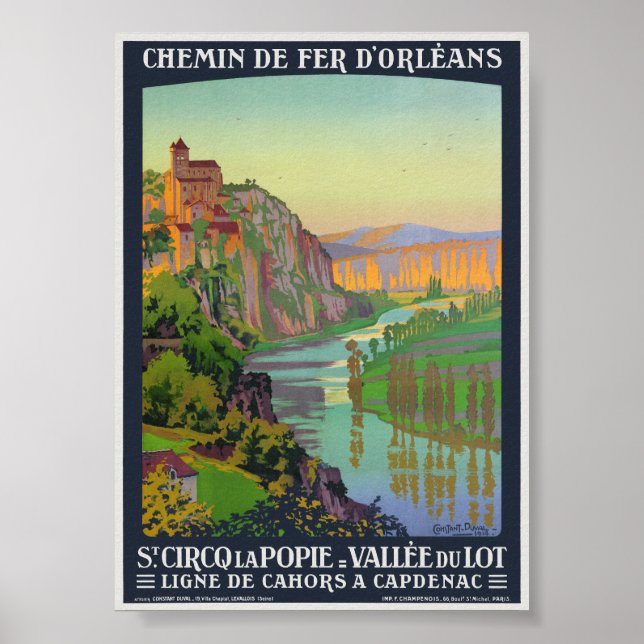 Saint-Cirq-Lapopie Poster vintage 1914 (Devant)