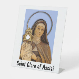 Saint Clare Assisi Sockelschild
