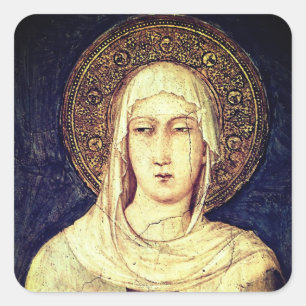 Saint Clare von Assisi von Simone Martini Quadratischer Aufkleber
