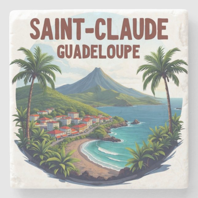 SAINT-CLAUDE GUADELOUPE STEINUNTERSETZER (Vorderseite)