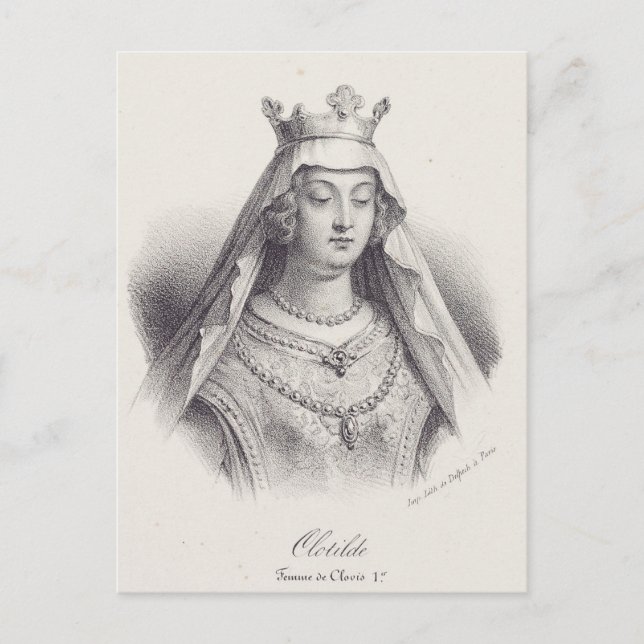 Saint Clotilde zweite Ehefrau von Clovis Postkarte (Vorderseite)