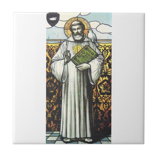 Saint Columbanus, irischer Missionar Fliese (Vorderseite)