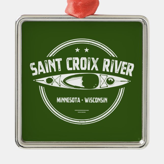 Saint Croix Fluss Minnesota Wisconsin Kayaking Ornament Aus Metall (Vorne)