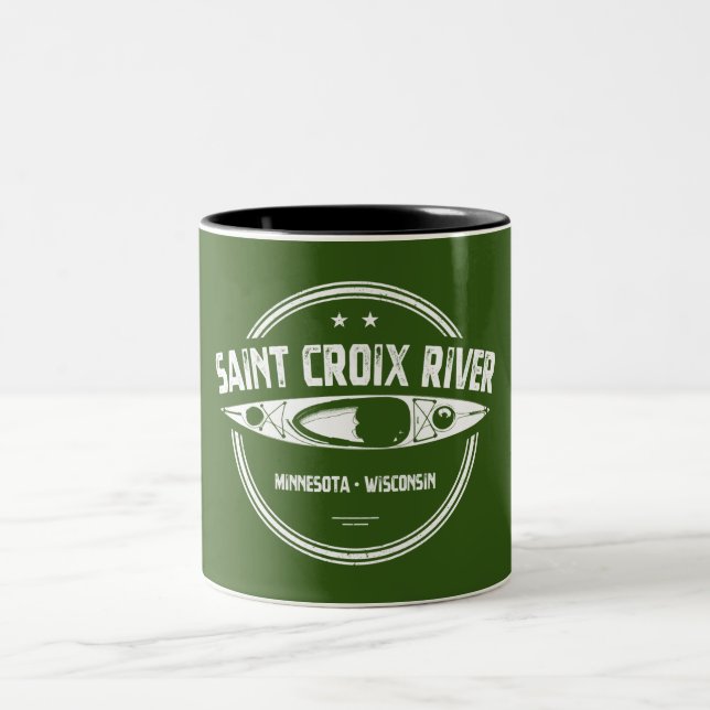 Saint Croix Fluss Minnesota Wisconsin Kayaking Zweifarbige Tasse (Mittel)
