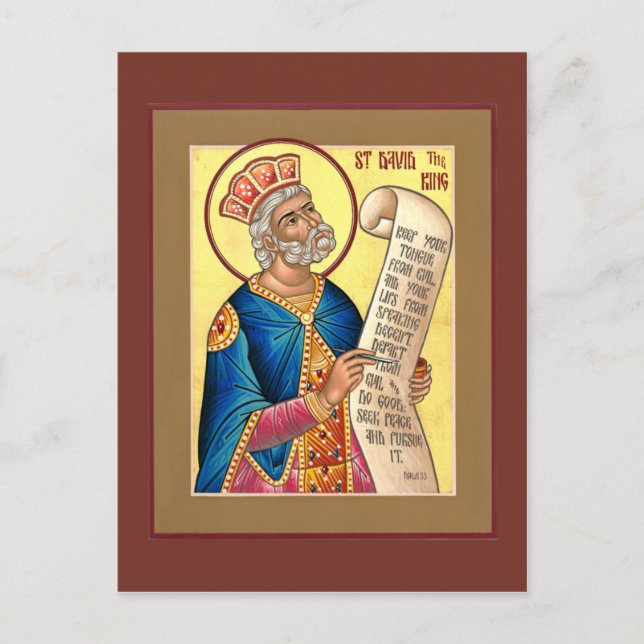 Saint David Prayer Card Postkarte (Vorderseite)