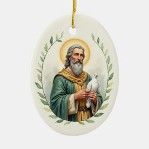 Saint David von Wales Gods Frieden mit der Schrift Keramik Ornament