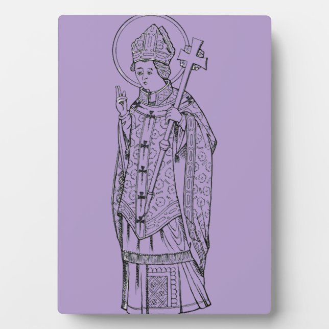 Saint Deiniol Abbot und Bischof Fotoplatte (Vorderseite)