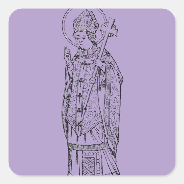 Saint Deiniol Abbot und Bischof Quadratischer Aufkleber (Vorderseite)