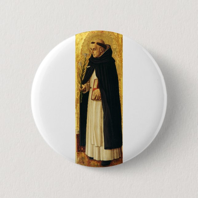 Saint Dominic von Carlo Crivelli Button (Vorderseite)