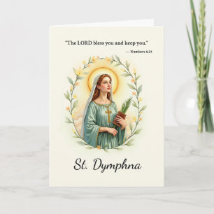 Saint Dymphna Gottes Segen Blumenreath Karte