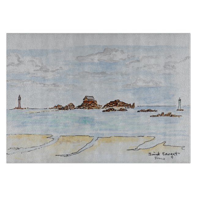 Saint-Enogat, Dinard| Bretagne, Frankreich Schneidebrett (Vorderseite)