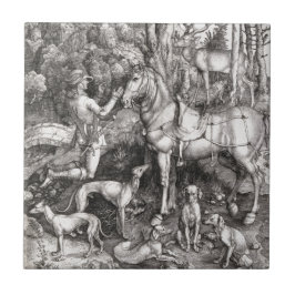 Saint Eustace Gravur von Albrecht Durer Fliese