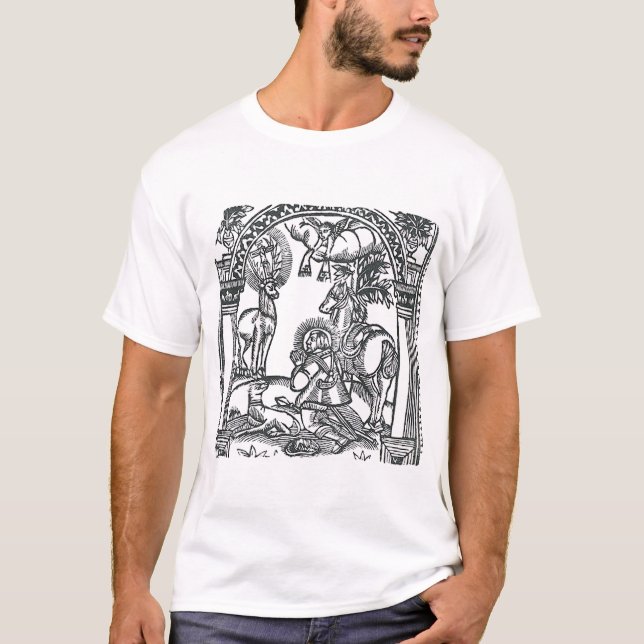 Saint Eustachius sieht Jesus Christus T-Shirt (Vorderseite)