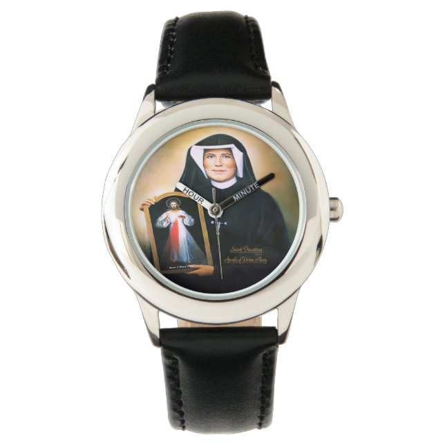 Saint-Faustina-Apostel der göttlichen Barmherzigke Armbanduhr (Vorderseite)