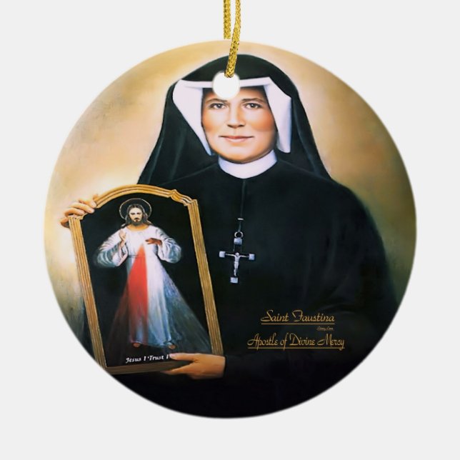 Saint Faustina, göttliche Barmherzigkeit Keramik Ornament (Vorne)