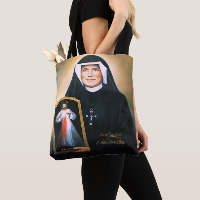 Saint Faustina, göttliche Barmherzigkeit Tasche (Von Nahem)