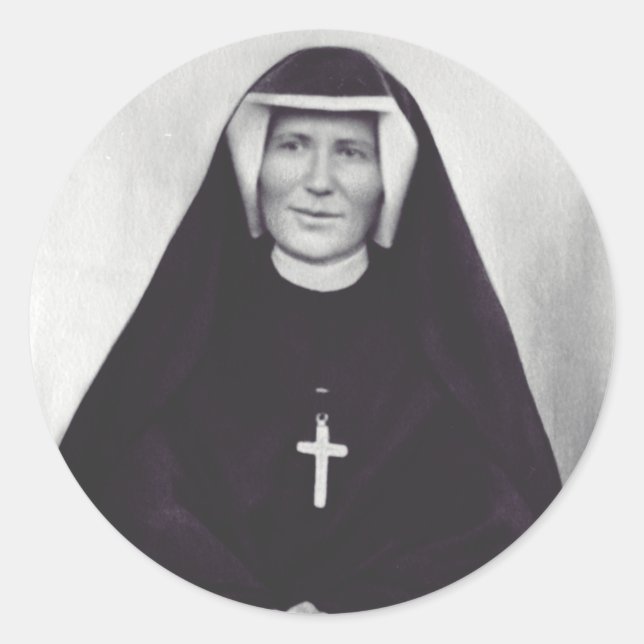 Saint Faustina Kowalska Runder Aufkleber (Vorderseite)