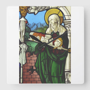 Saint Felicitas und die Köpfe ihrer sieben Söhne Quadratische Wanduhr