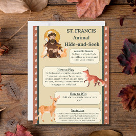 Saint Francis Animal Hide and Seek Game Sign