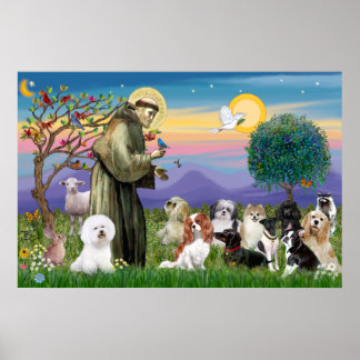 Saint Francis Blessing Ten Hogs Poster