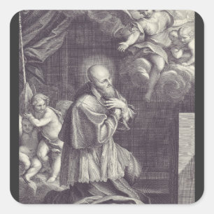 Saint Francis de Sales Doctor der Kirche Quadratischer Aufkleber