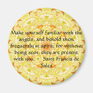 Saint Francis de Sales QUOTE über Engel Magnet