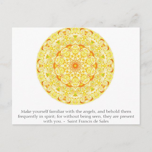 Saint Francis de Sales QUOTE über Engel Postkarte (Vorderseite)