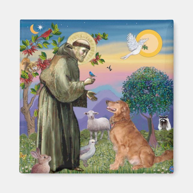 Saint Francis - Goldener Retriever (#1) Magnet (Vorne)