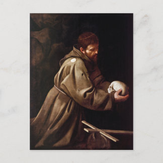 Saint Francis im Gebet - Caravaggio Postkarte