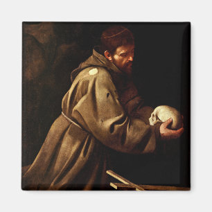 Saint Francis im Gebet (Christlich) (Caravaggio) Magnet