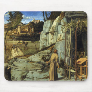 Saint Francis in der Wüste von Giovanni Bellini Mousepad