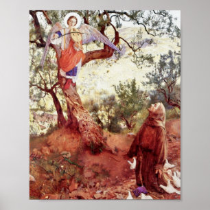 Saint Francis mit Angel Poster