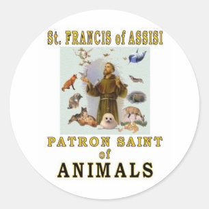 SAINT FRANCIS OF ASSISI RUNDER AUFKLEBER