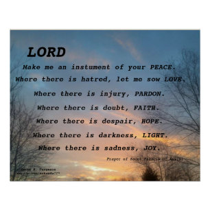 SAINT FRANCIS PRAYER GLOSSTER POSTER