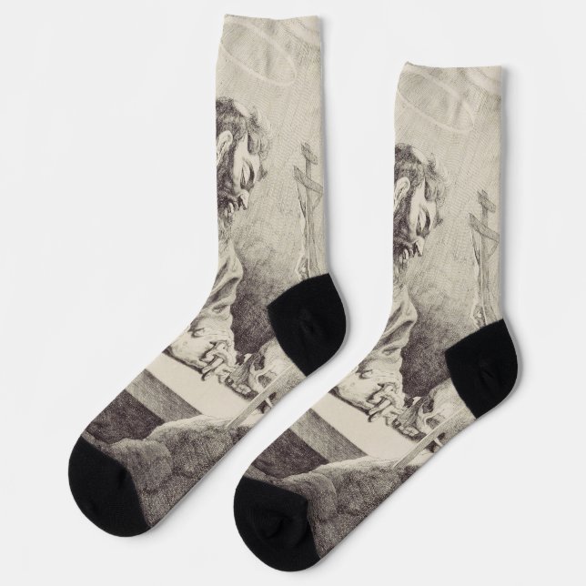Saint Francis von Assisi Gründer des Franziskaners Socken (Linkes Detail)