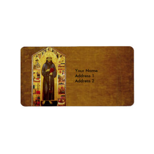 Saint Francis von Assisi Mittelalterliche Ikonogra Adressaufkleber