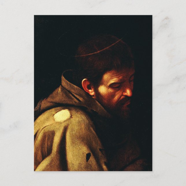 Saint Francis von Assisi von Caravaggio Postkarte (Vorderseite)