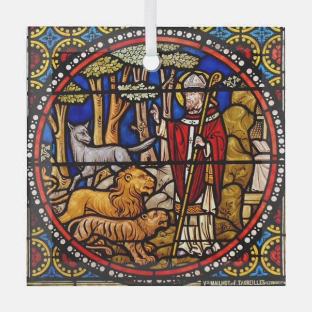 Saint Francis von Assisi Weihnachtsschmuck Löwen (Vorderseite)
