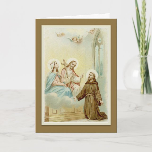 Saint François d'Assise Carte de voeux avec prière (Devant)