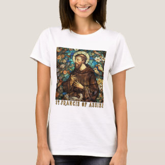 Saint François d'Assise T-shirt pour femmes chréti