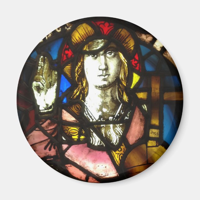 Saint George der Dragon Schicht aus festem Glas Magnet (Vorne)