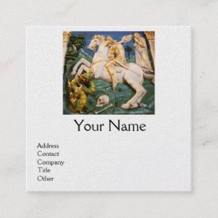 Saint George, Dragon und Princess White Pearl Quadratische Visitenkarte