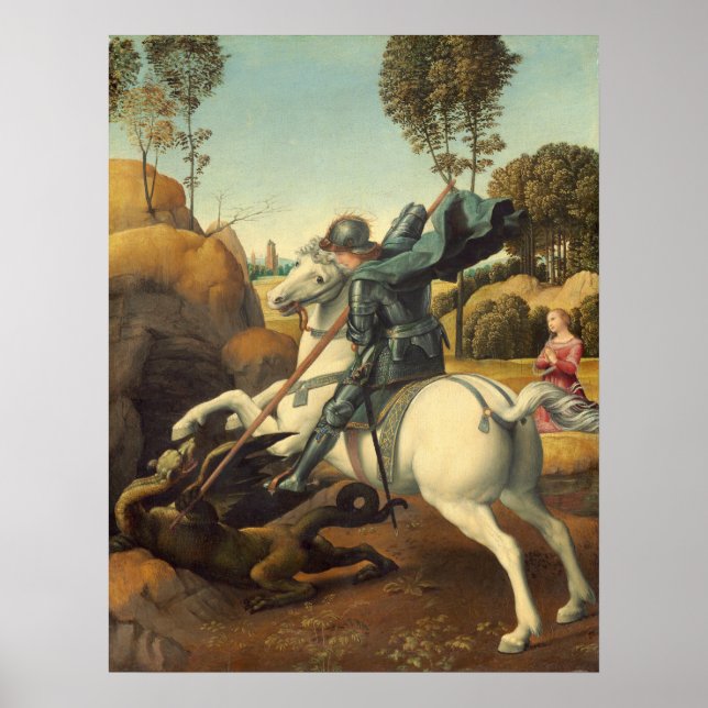 Saint George et Dragon - Raphael Fine Art Poster (Devant)