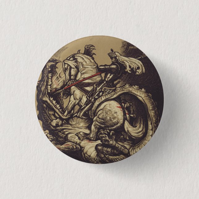 Saint George Killing der Drache Button (Vorderseite)