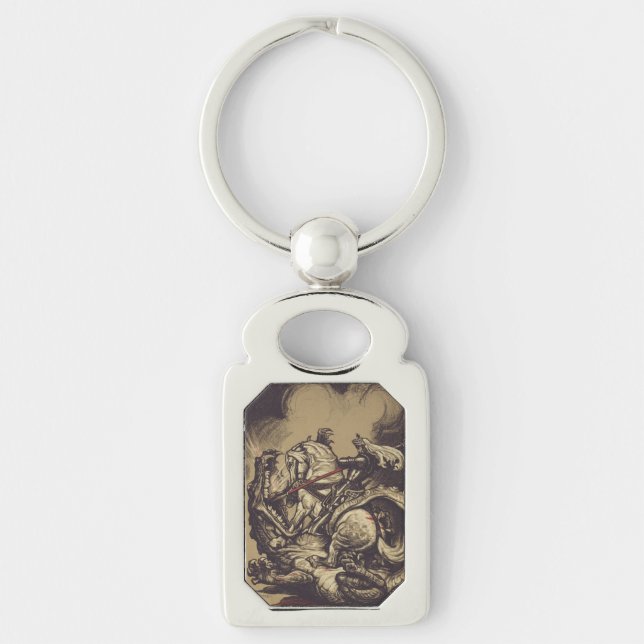 Saint George Killing der Drache Schlüsselanhänger (Vorderseite)