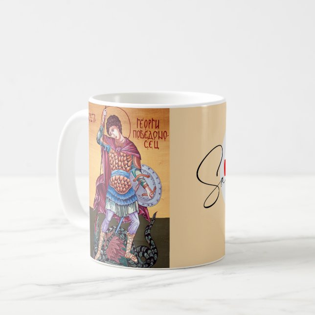 Saint George, Mug catholique au café (Devant gauche)